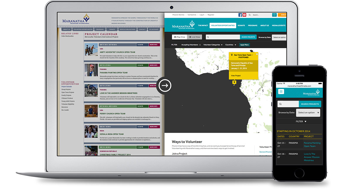Maranatha — nonprofit website — Live site