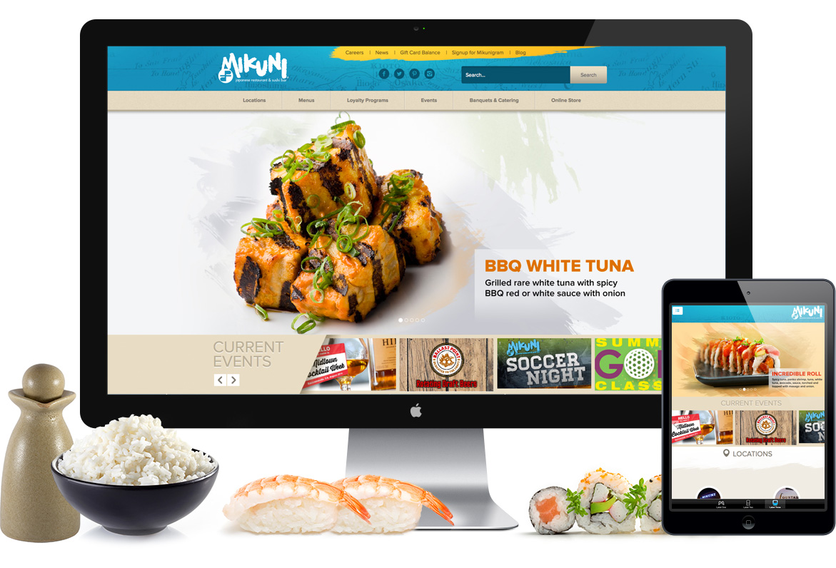 Mikuni — restaurant website — Homepage